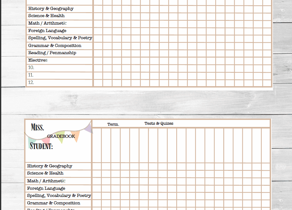 Homeschooling Grade Book