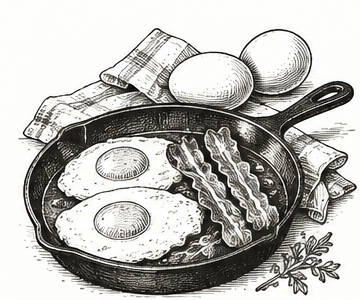 Vintage black and white illustration of a garden harvest basket for Grow It