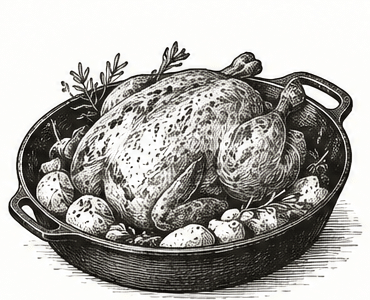 Vintage black and white illustration of a duck and duckling for Raise It